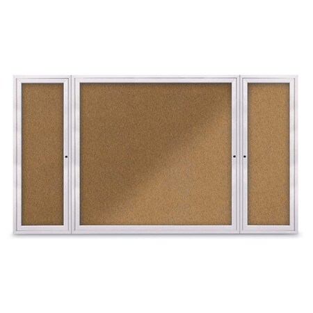 United Visual Products Indoor Enclosed Combo Board, 48"x36", Gold Frame/Black Porcelain & Cork UVCB4836G-BLKPORC-CORK